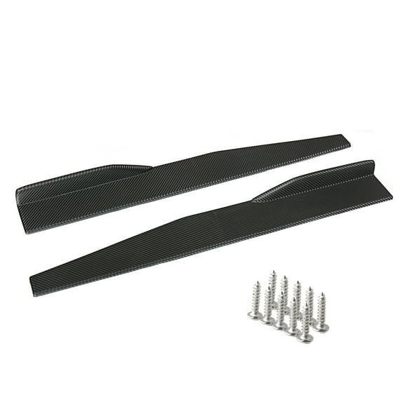 Universal ABS Carbon Fiber-Style Racing Side Skirts for Car Tuning - 74.5cm Length, Aggressive Sporty Look, 2-Piece Set with Mounting Screws, Durable Auto Body Modification Accessories for Most