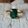 thumbnail image 4 of Emerald Quartz Sterling Silver Cocktail Ring: Handmade Baguette Gemstone, 4 of 6