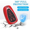 thumbnail image 4 of Key Fob Cover Compatible with Chevrolet Equinox Malibu Camaro Traverse Blazer Cruze Volt Bolt Sonic Trax Tahoe Keychain Case Holder Protector,Red, 4 of 7