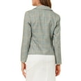 thumbnail image 4 of INSPIRE CHIC Women's Fitted Blazer Notch Lapel Printed Open Front Work Suit Jacket XS Gray-Plaid, 4 of 9