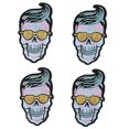 thumbnail image 1 of 6 parches de calavera con diseño de esqueleto para ropa, para planchar, para camisetas, vestidos, pegatinas de tela (calavera con gafas amarillas), 1 of 11