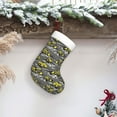 thumbnail image 6 of Balery Modern Yellow Excavator Pattern Christmas Stockings with Initials, 18" Large Knit Christmas Stocking,Xmas Stocking for Kids, Holiday and Family Stocking, 6 of 7