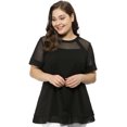 thumbnail image 1 of BluTop De Encaje Con Cuello Redondo TalGrande PaMujer Negro 4X, 1 of 7