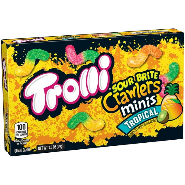 Trolli Sour Brite Crawler Minis Tropical Gummi Candies, 3.5 Oz