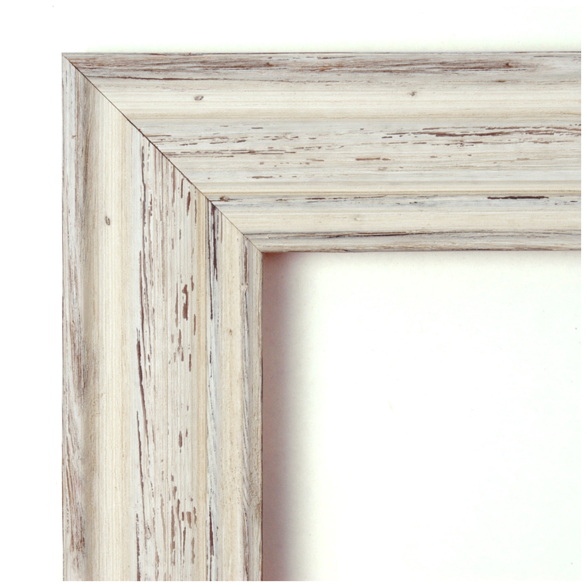 Amanti Art Natural Cork Board Wood Framed Country White Wash Bulletin Board 40 in. x 28 in.