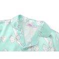 thumbnail image 2 of Beezizac Satin Pajamas for Girls-Light Green Silky Short-Sleeved Set with Charming White Bow Print Size 12, 2 of 7