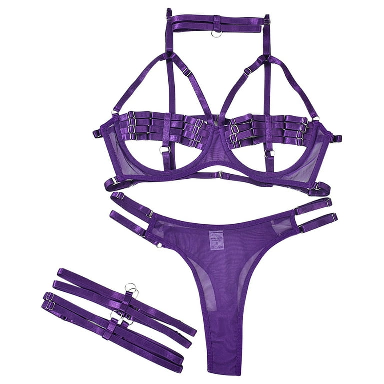 Buy online Purple Solid Bras And Panty Set from lingerie for Women by Kyodo  for ₹499 at 29% off