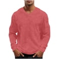 thumbnail image 2 of UQJfacai Mens Waffle Shirts V Neck Long Sleeve Shirt Loose Fit Casual T-Shirt Stretch Athletic Workout Gym Pullover Tops L, 2 of 9