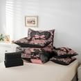 thumbnail image 6 of Manfei Princess Pink Bow Bedding Comforter Set 7-Piece, Chic Lattice Ribbon King Bedding Sets, Vintage Black Blossom Bed Sheets, Microfiber Bedroom Decor, 6 of 8