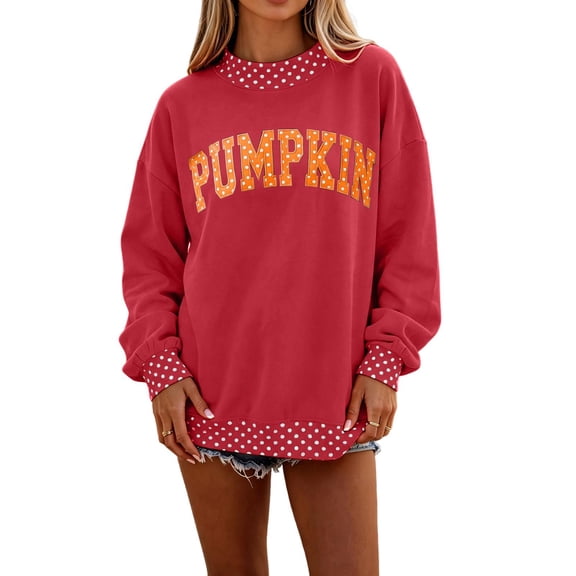 Garbnen Polka Dot Womens Mock Turtleneck Sweatshirt Pumpkin Graphic Long Sleeve Oversized Sweatshirt for Women Drop Shoulder Lightweight Cozy Soft Fall Y2k Womens Sweaters