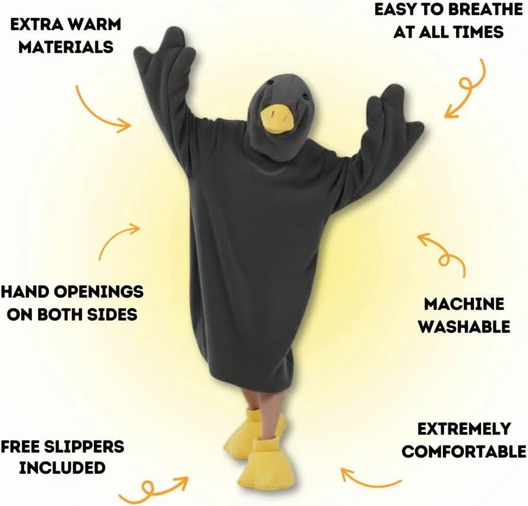 Snuggy Ducks, Goose Blanket Hoodie, Funny Duck Rubber Wearable Blanket Hoodies, Goose Blankets White Duck Costume