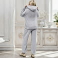 thumbnail image 5 of Pants Suits for Women Dressy Womens 2 Piece Outfits Hoodie Sweatsuit Sets Slim Sweatshirt Baggy Fall Fashion Sweatpants With Pockets Wool Long Sleeve Warm Pajamas Set Glitter Pant Suit for Wome Gray L, 5 of 9