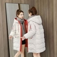 thumbnail image 3 of Chaqueta de algodón para mujer, de estilo coreano, de longitud media a larga, holgada, de tendencia invernal, de algodón, con conjunto de pan y plumón, 3 of 6