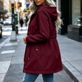 thumbnail image 7 of qelini Hooded Waterproof Jacket Women Plus Size Long Sleeve Zipper Shirt Outdoor Hiking Solid Color Waterproof Jacket Lightweight, 7 of 7
