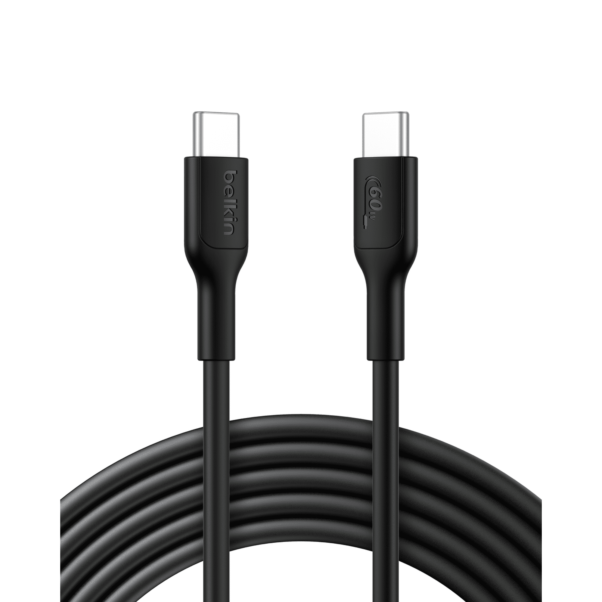Belkin Eco USB C to USB C Cable 10ft, 60W - Soft, Flexible Fast Charging Cable, Type C Charger Cord for iPhone 16, Galaxy S25, Pixel 9, MacBook, iPad Pro, Chromebook, & More - Black