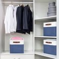 thumbnail image 3 of Fabric Storage Bins Baskets For Shelves 4 Pack Decorative Linen Closet Organizers With Handles For Clothes Home Office Organization, 3 of 7