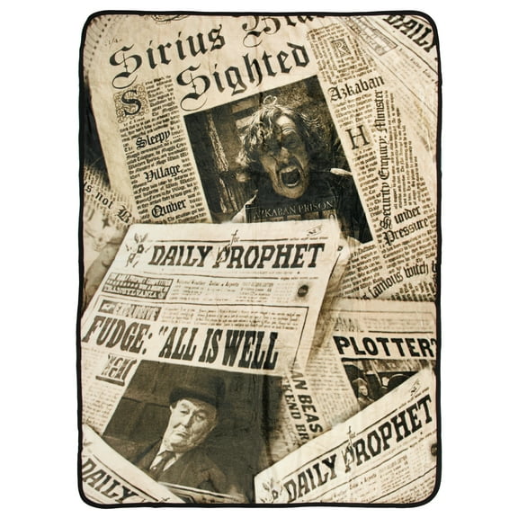 Harry Potter Daily Prophet Newspaper Sirius Black Sighted Throw Blanket 46"x60" Soft Fleece Throw Blanket for Bed Couch