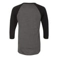 thumbnail image 2 of 5050 Raglan Three-Quarter Sleeve Tee, S, Heather BlackBlack, 2 of 2