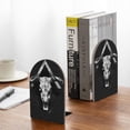 thumbnail image 5 of Susaid White Black Sheep skull Print Wooden Bookends Decorative Book Ends for Shelves Heavy Books Holder Organizer Non-Slip Desk Book End for Kids Room Office School 1 Pairs, 5 of 8