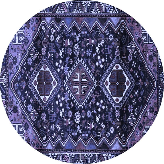 Ahgly Company Indoor Round Persian Blue Traditional Area Rugs, 8' Round