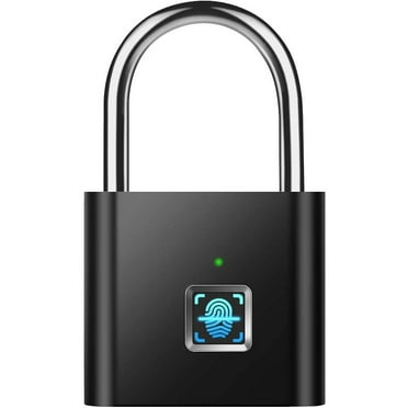 Fingerprint Padlock, Smart Fingerprint Lock USB Charge, Zinc Alloy Padlock Lock, Keyless Padlock for Gym, Door, Luggage, Suitcase, School,,F117966