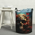 thumbnail image 6 of Rateoe Artistic Flower Butterfly Skull Pattern Round Laundry Hamper Basket, Tall Hamper Basket for Blanket Storage, Nursery Clothes Hamper for Laundry in Bedroom and College Dorm-Small, 6 of 6