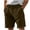 Brown, variant on yocbz Dress Shorts For Men Men's Casual Shorts Solid Color Corduroy Waist Button Zipper Zipper Casual Shorts Black,M