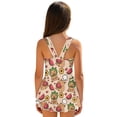 thumbnail image 2 of Xixirimido Capybara Watermelon Floral Print Girls One Piece Swimsuits with Skirt Sleeveless Swim Dress Modest Skirted Swimwear with Built-in Shorts UPF 50+ Bathing Suit, 6-7 Years, 2 of 7