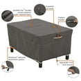 thumbnail image 4 of Classic Accessories Ravenna Large Rectangle Ottoman/Side Table Patio Furniture Storage Cover, Fits up to 38" Taupe, 4 of 19