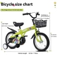 thumbnail image 3 of 18‘’Sporty Kids Bike with Training Wheels and Stand Adjustable Saddle Suitable for Boys and Girls Aged 4-10 Years Tall Height 41-57 inches Green, 3 of 9