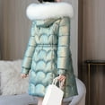 thumbnail image 4 of Womens Heavyweight Puffer Jacket Winter Coats For Women Warm Quilted Hooded Padded Coat With Faux Fur Collar, 4 of 7