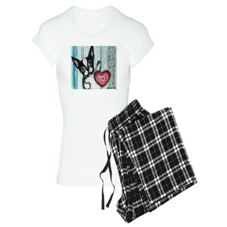 

CafePress - Boston Terrier Heart Pajamas - Women s Light Pajamas