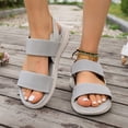 thumbnail image 5 of CQONEPT Sandals for Women Casual Walking Sandal Summer Roman Style Flat Sandals Elastic Strap Comfortable Open Toe Shoes Gray 40, 5 of 6