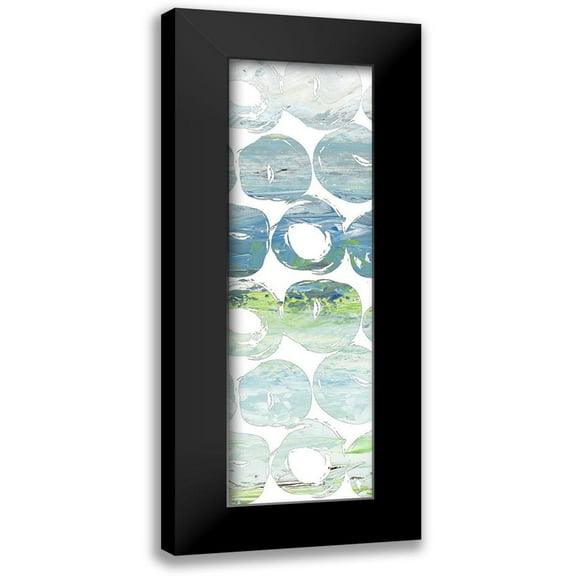 Nola 7x14 Black Modern Framed Museum Art Print Titled - Round Brush II