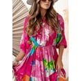 thumbnail image 5 of Multicolor Floral Off-Shoulder Maxi Dress, Pink, Small, 5 of 5