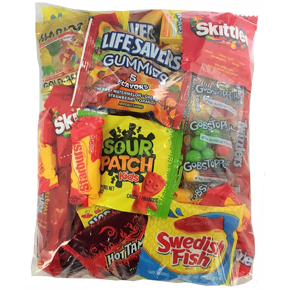 Assorted Candy (32 oz) of Gummy Bears, LifeSavers, Skittles, Starburst