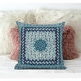 thumbnail image 2 of Holy Tie Die Flower Suede Zippered Pillow with Insert in Bright Blue 20 x 20, 2 of 6