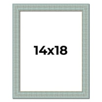 14x18 Frame Blue Teal Distressed Solid Wood Picture Frame | 1.625 Inch Moulding Width | Sonoma Blue
