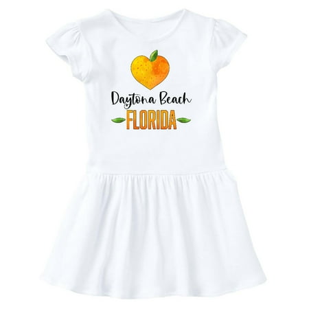 

Inktastic Daytona Beach Florida Orange in Heart Gift Toddler Girl Dress