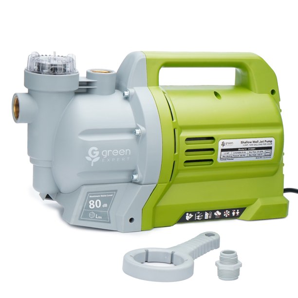 Green Expert 1HP Shallow Well Jet Pump with Prefilter Max Head 150FT