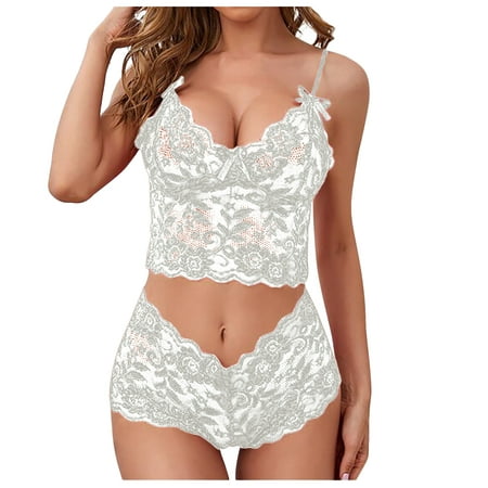 

womens thermal underwear set Women s Interesting Underwear y Perspective Lace Sling Adjustable Chest Wrapping Three-point Suit