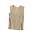 thumbnail image 1 of ZVNAΖH Women's Plus Size Modal Tank Top, V-Neck Ruffle Hem Sleeveless Summer Layering Tops Undershirt, M-5XL, 1 of 5