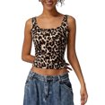 thumbnail image 6 of Trendfront Womens Fashion Leopard Print Tank Tops Cheetah Print Design Scoop Neck Sleeveless Fitted Style Casual Summer Layering Camisole Tops, 6 of 8