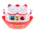 thumbnail image 1 of Figura gemela de Maneki Neko del plástico Figura de la mano que sacude el ornamento afortunado del coche del gato D Sunnimix Swing Figure Doll Toy, 1 of 8