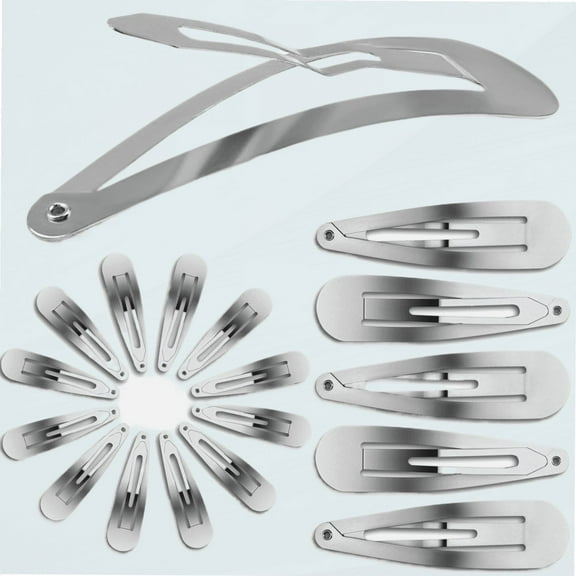 60 Pcs 3.1" Large Metal Snap Hair Clips Silver No Slip Hair Barrettes Women Girl Hairpins Hair Accessories