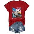 thumbnail image 5 of felwors Women's 250th Anniversary USA T-Shirt 1776-2026 Patriotic Eagle Flag Graphic Tee – Plus Size American Independence Day Top (Red, M), 5 of 8