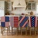 thumbnail image 1 of YiJuHui Independence Day Chair Covers Set of 4, Patriotic Chair Back Covers for Kitchen Dining Room Decor, July 4th Memorial Day Party Decorations, Washable Chair Covers for Home Holiday Celebration, 1 of 6