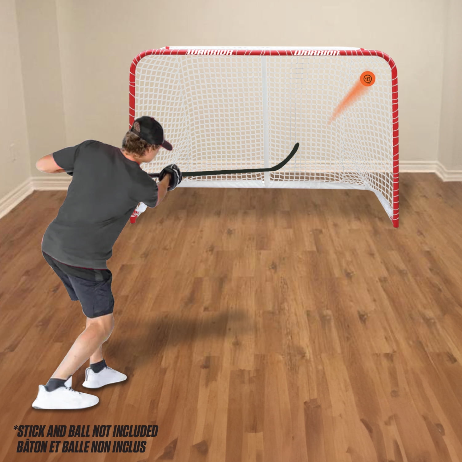 Warrior 72" Metal Street Hockey Net with 1.5" Tubing and Push Button Connectors - 72" x 48" x 29"