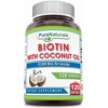 Pure Naturals Biotin with Extra Virgin Organic Coconut Oil 10000 Mcg Per Serving 120 Softgels Supplement | Non-GMO | Gluten-Free
