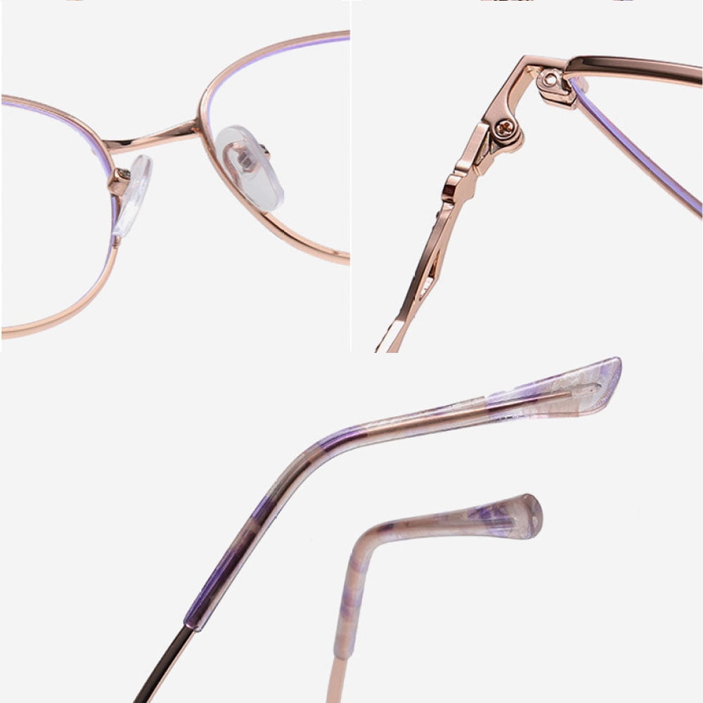4 Pairs of Women Cat Eye Anti-blue Light Reading Glasses 3.5 Metal Presbyopia Glasses Fashinable Readers +3.50 strength